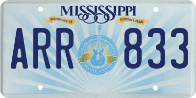MS license plate ARR833