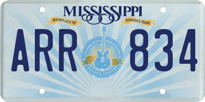 MS license plate ARR834