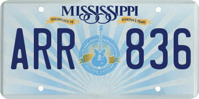 MS license plate ARR836