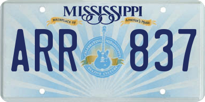 MS license plate ARR837