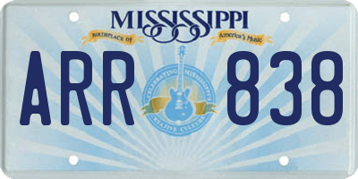 MS license plate ARR838