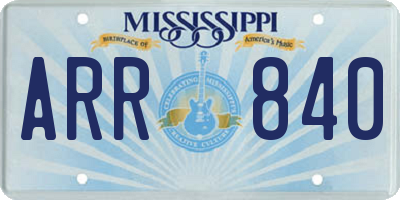 MS license plate ARR840