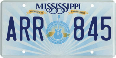 MS license plate ARR845