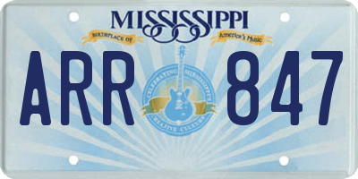 MS license plate ARR847