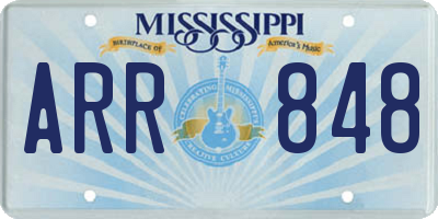 MS license plate ARR848