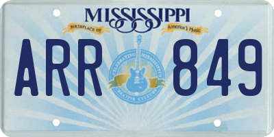 MS license plate ARR849