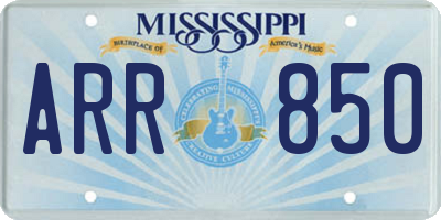 MS license plate ARR850