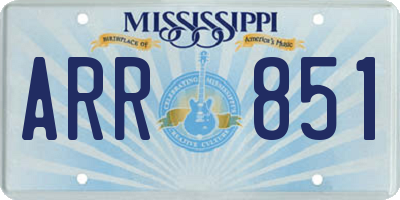 MS license plate ARR851