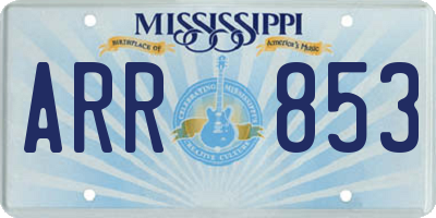 MS license plate ARR853