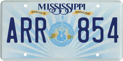 MS license plate ARR854