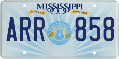 MS license plate ARR858