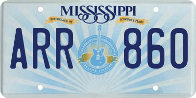 MS license plate ARR860