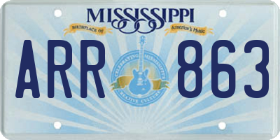 MS license plate ARR863