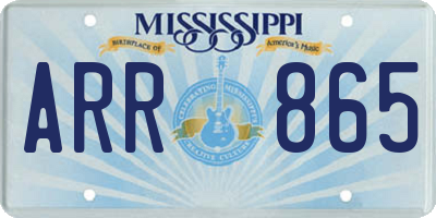 MS license plate ARR865