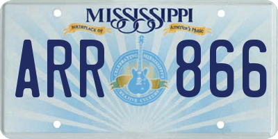 MS license plate ARR866
