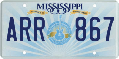 MS license plate ARR867