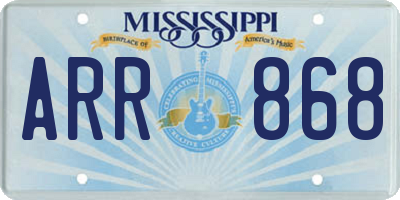 MS license plate ARR868