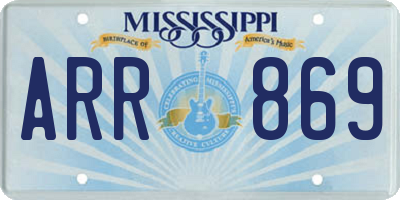 MS license plate ARR869