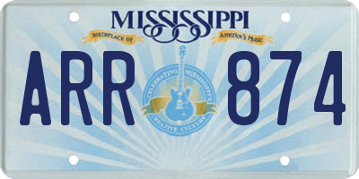 MS license plate ARR874