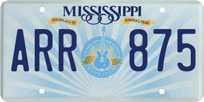 MS license plate ARR875