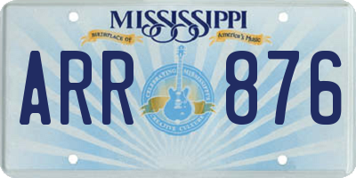 MS license plate ARR876