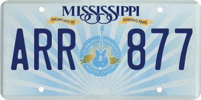MS license plate ARR877