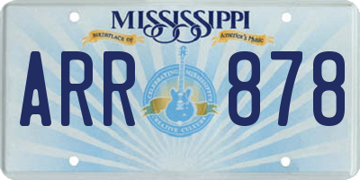 MS license plate ARR878