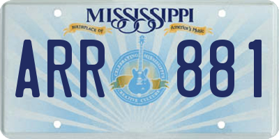 MS license plate ARR881