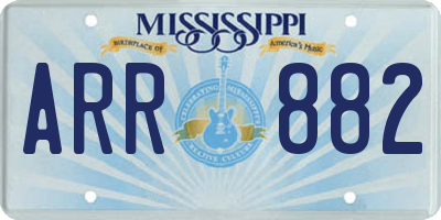 MS license plate ARR882
