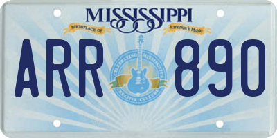 MS license plate ARR890
