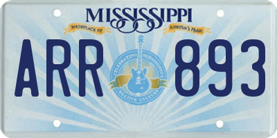 MS license plate ARR893