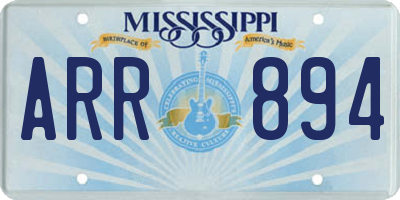 MS license plate ARR894