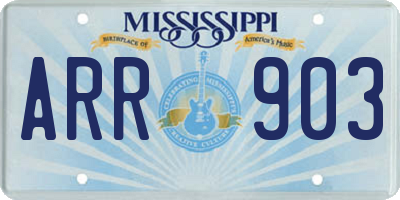 MS license plate ARR903