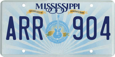 MS license plate ARR904
