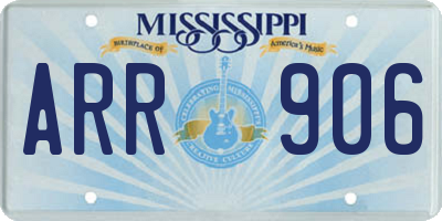 MS license plate ARR906