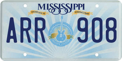 MS license plate ARR908