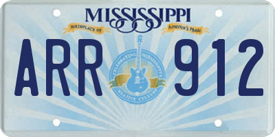 MS license plate ARR912