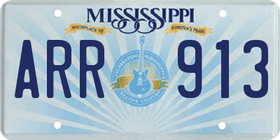 MS license plate ARR913