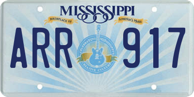 MS license plate ARR917