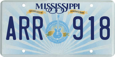 MS license plate ARR918
