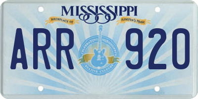 MS license plate ARR920