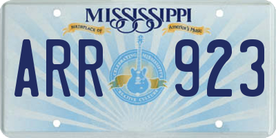 MS license plate ARR923