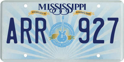 MS license plate ARR927