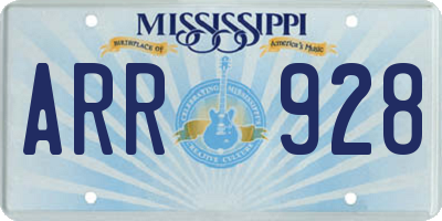 MS license plate ARR928
