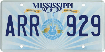 MS license plate ARR929