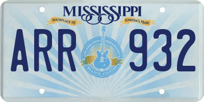 MS license plate ARR932