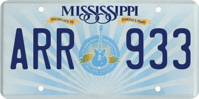 MS license plate ARR933