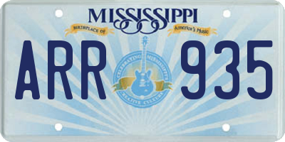 MS license plate ARR935