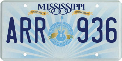 MS license plate ARR936