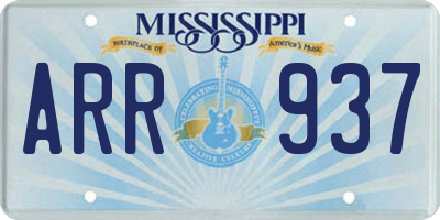 MS license plate ARR937